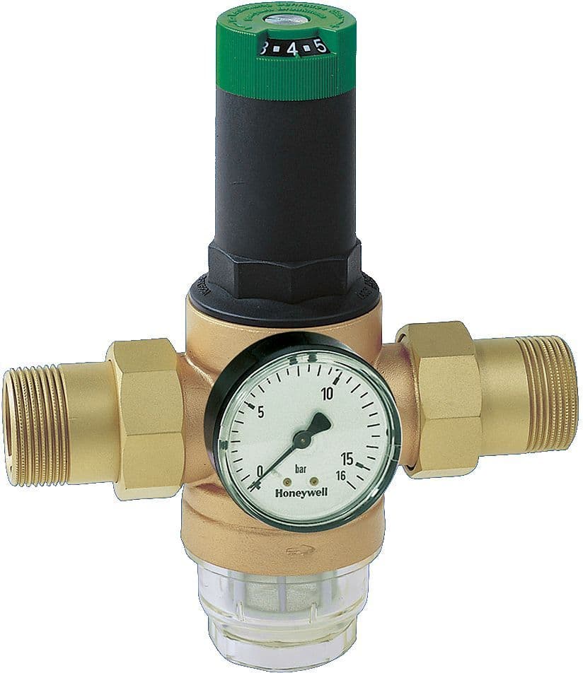 Waterdrukregelaar met manometer braukmann Honeywell 3/4"M
