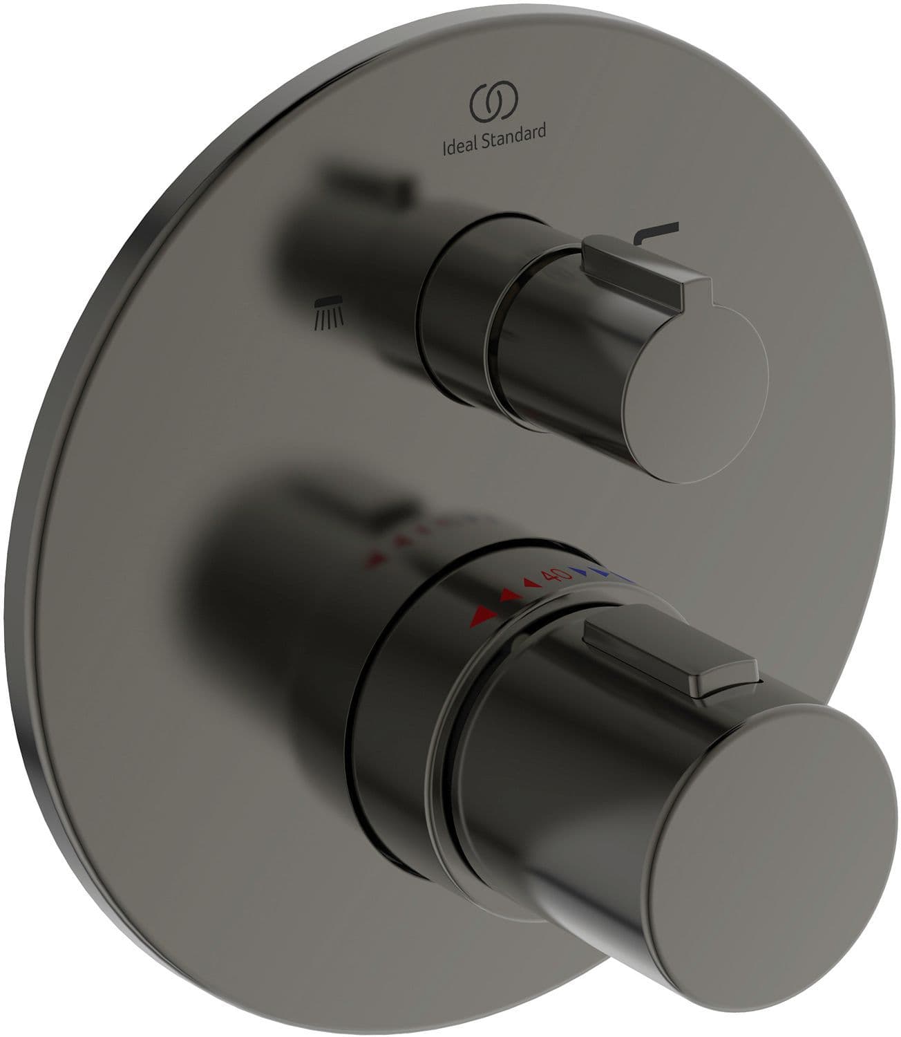 Afwerkset thermostaat+omstel joy Ideal Standard brushed gun metal