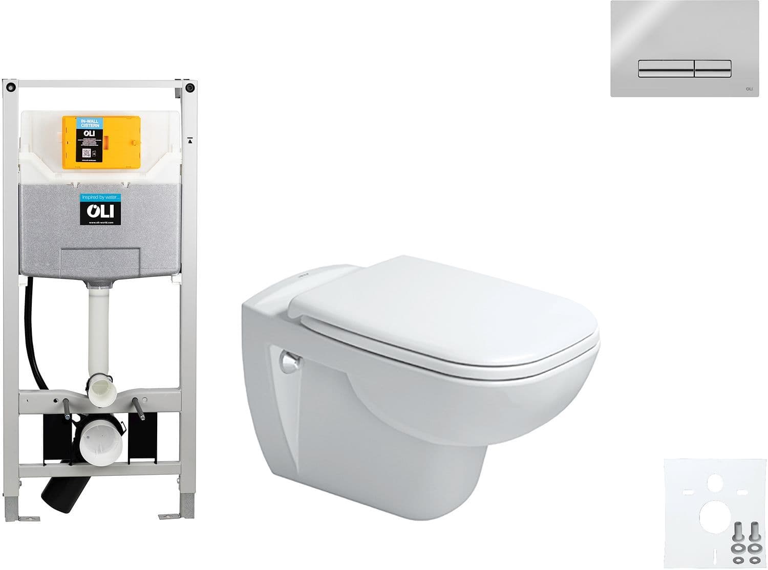 WALLFIX OLI HANGWC D-CODE DURAVIT CODE SOFT-CLOSE GLAM BLINKEND CHROOM