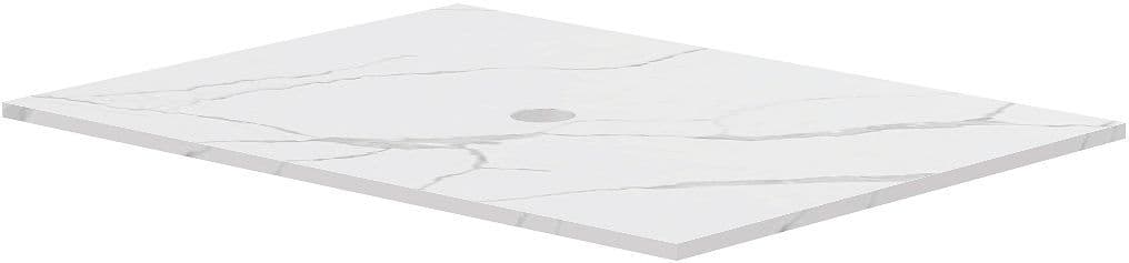 Tablet Keramisch MARMER puro B70 H1,2 1 afvoergat white calacatta