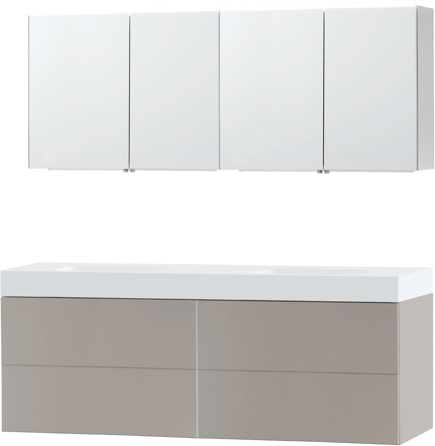MEUBEL PURO DUO GRIJS 180 SOLID PURO SPIEGELKAST