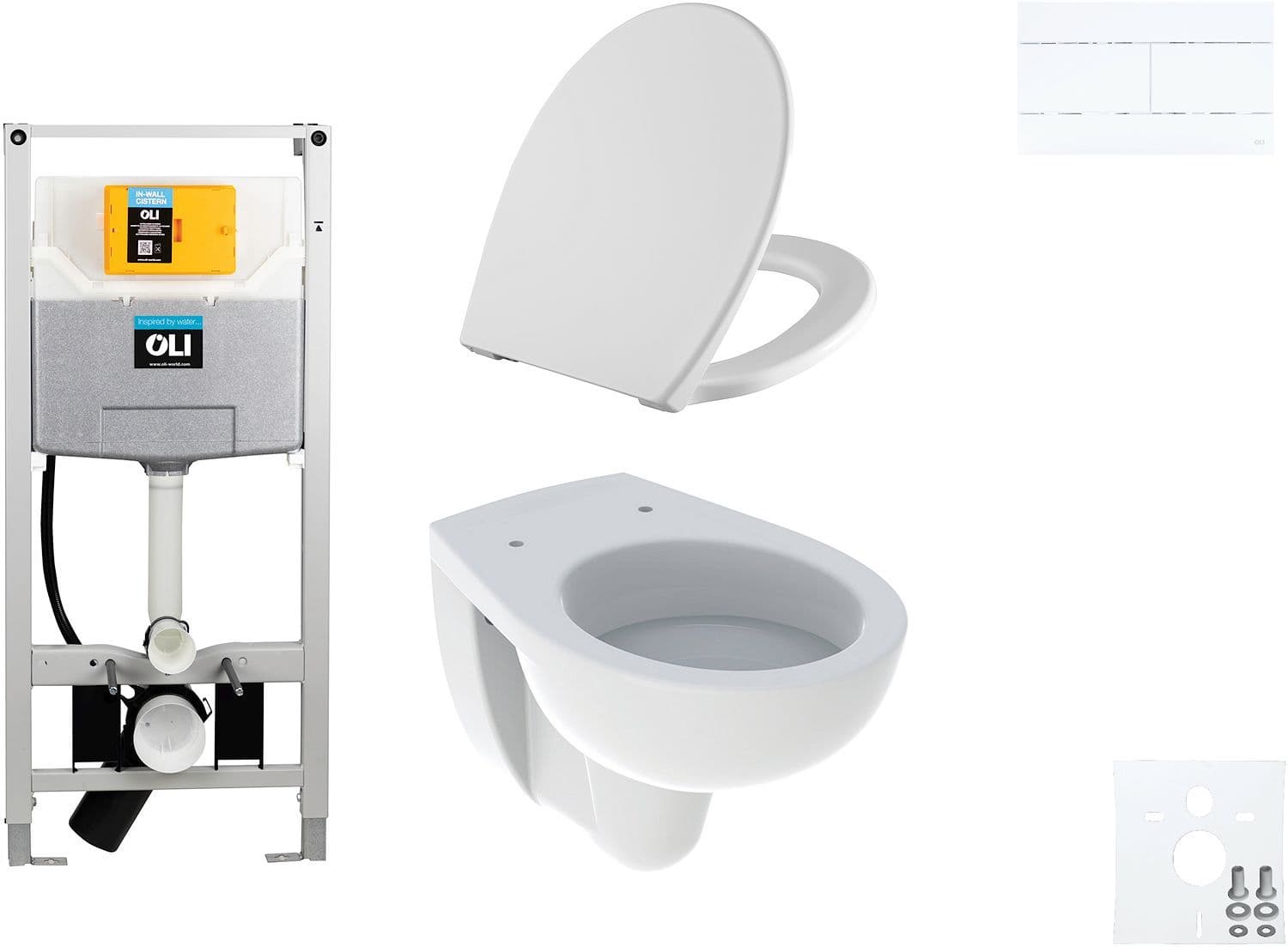 WALLFIX OLI HANGWC BASTIA D600 SOFTCLOSE + LIFT-OFF  SLIM WIT