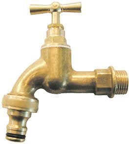 Koperen dubbel dienstkraan 1/2" zwaar model