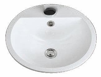 Vasque a encastrer EB.S450H diametre 450MM +trou robinet/ trop-plein blanc