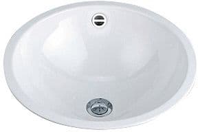 Inbouw lavabo EB.K450 diameter 450MM zonder kraanvlak +overloop wit