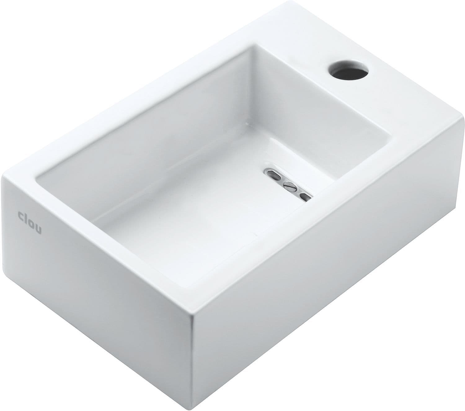 HANDENWASSER FLUSH3 CLOU 36CM +KRAANGAT RECHTS KERAMIEK WIT