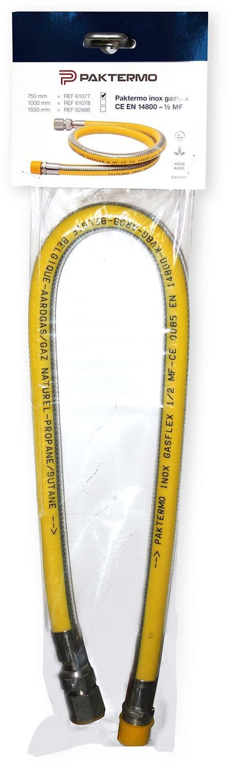 Gasflexibel Rvs 1/2"MF +moer 150CM