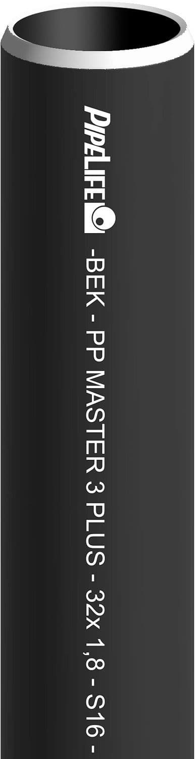 BUIS ZWART PP 32MM LENGTE 3M