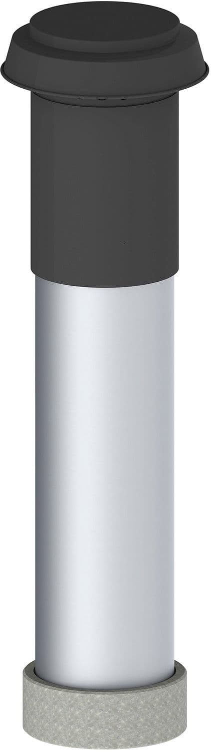 Dakdoorvoer+mof d-ventilatie 160-190MM 1M alu/zw EPS