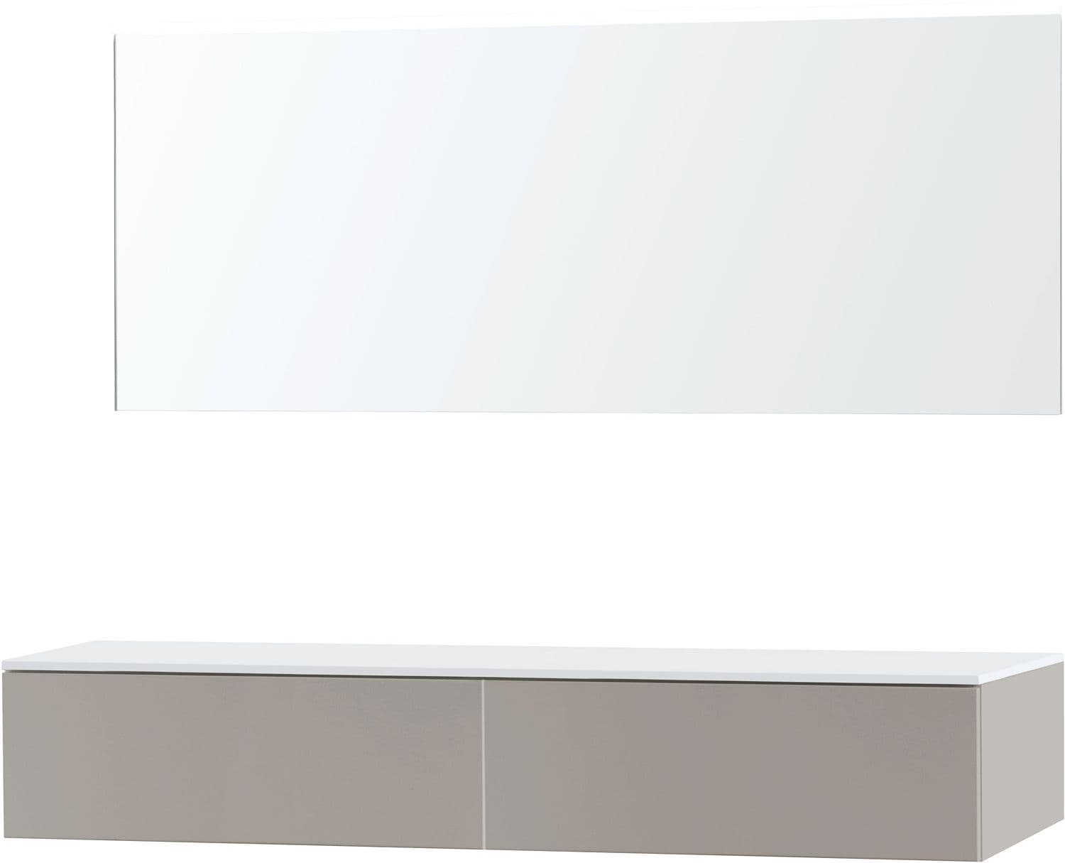 MEUBEL PURO DUO GRIJS 180 1 LADE SOLID OPBOUW SPIEGEL