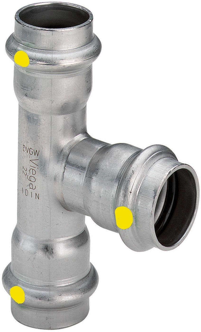 T 22MM Sanpress inox gas Viega