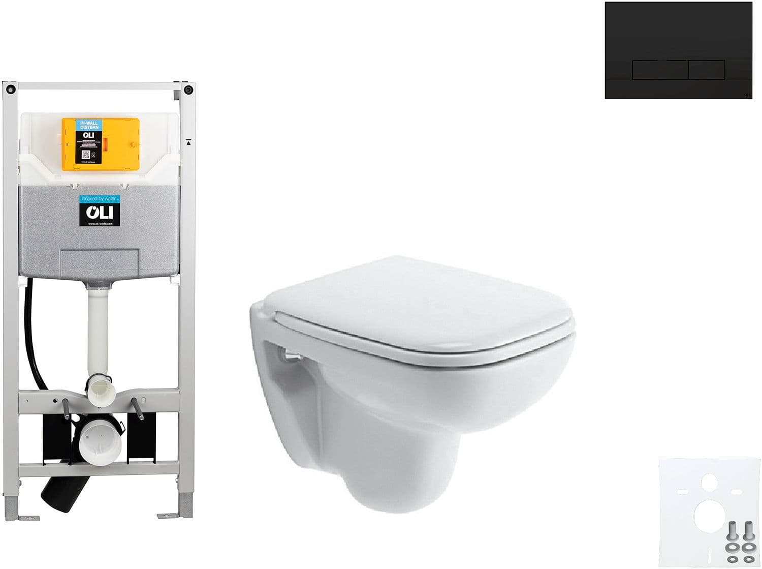 WALLFIX OLI HANGWC D-CODE COMPACT DURAVIT CODE GLAM MAT ZWART