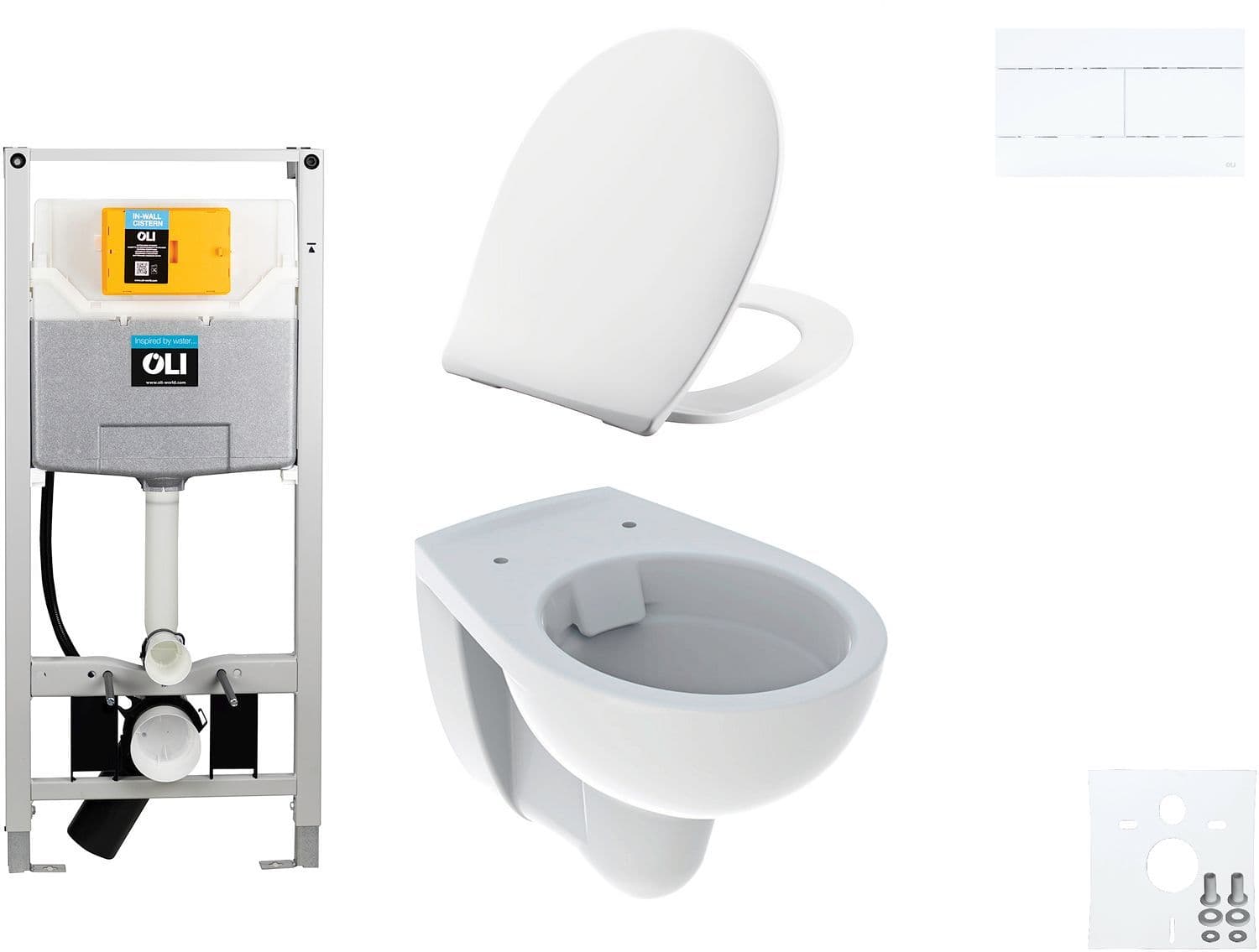 WALLFIX OLI HANGWC BASTIA RIMFREE PRESSALIT T SOFT-CLOSE + LIFT-OFF MAT WIT