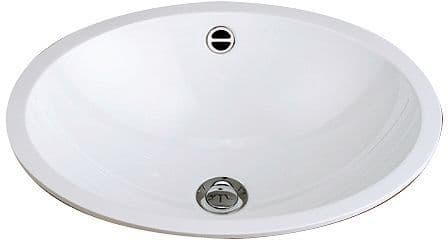 Vasque a encastrer EB.0525 525X425 sans plage robinet +trop-plein blanc