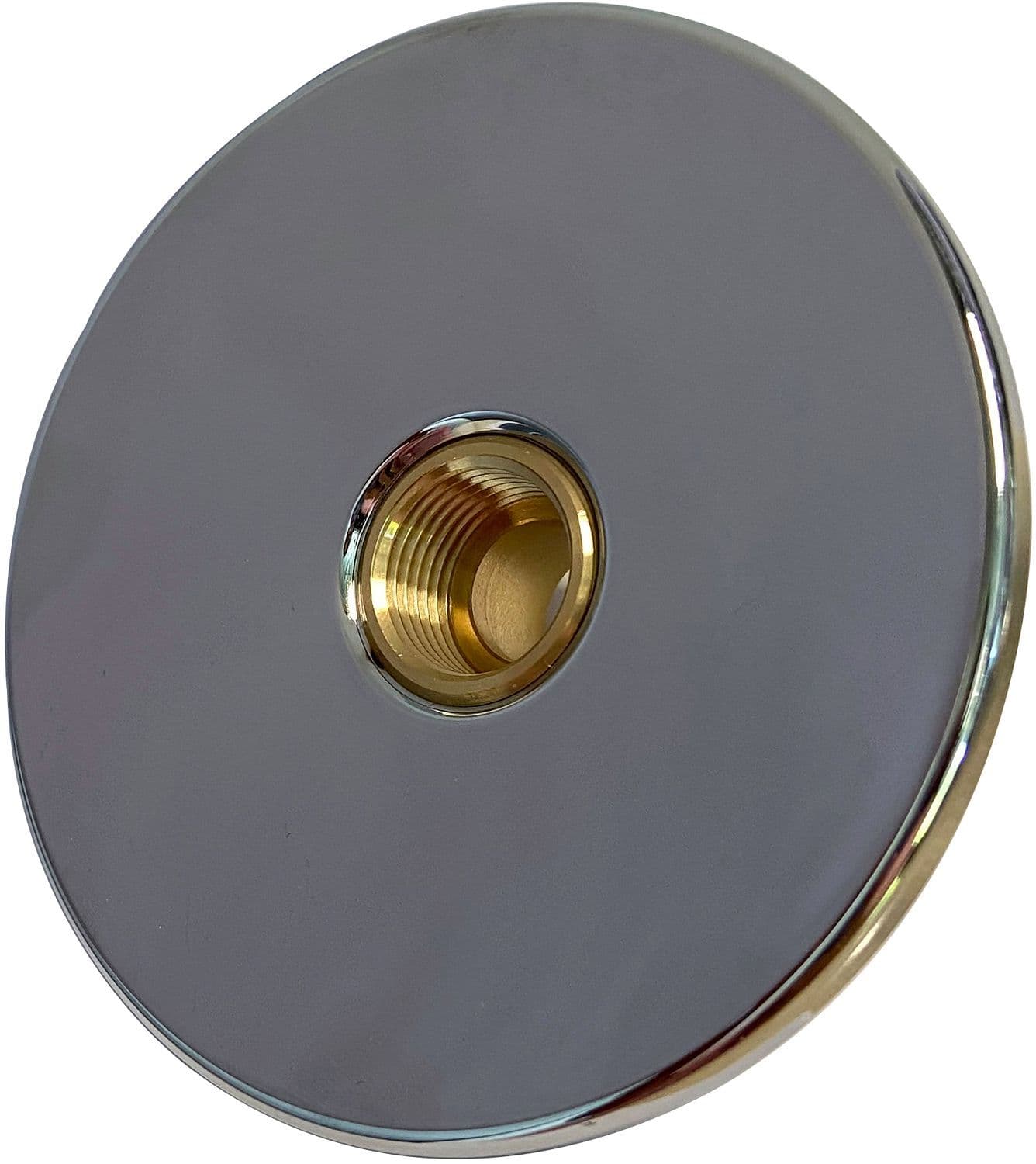 Straatplaat rond 1/2" chroom + aansluitstuk 3/4"M-1/2"M