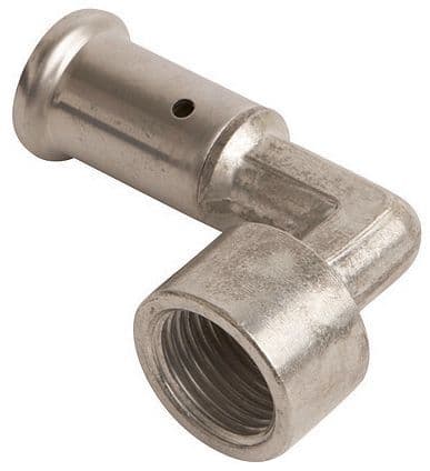 Elleboog 16MM-1/2"F messing pers Henco
