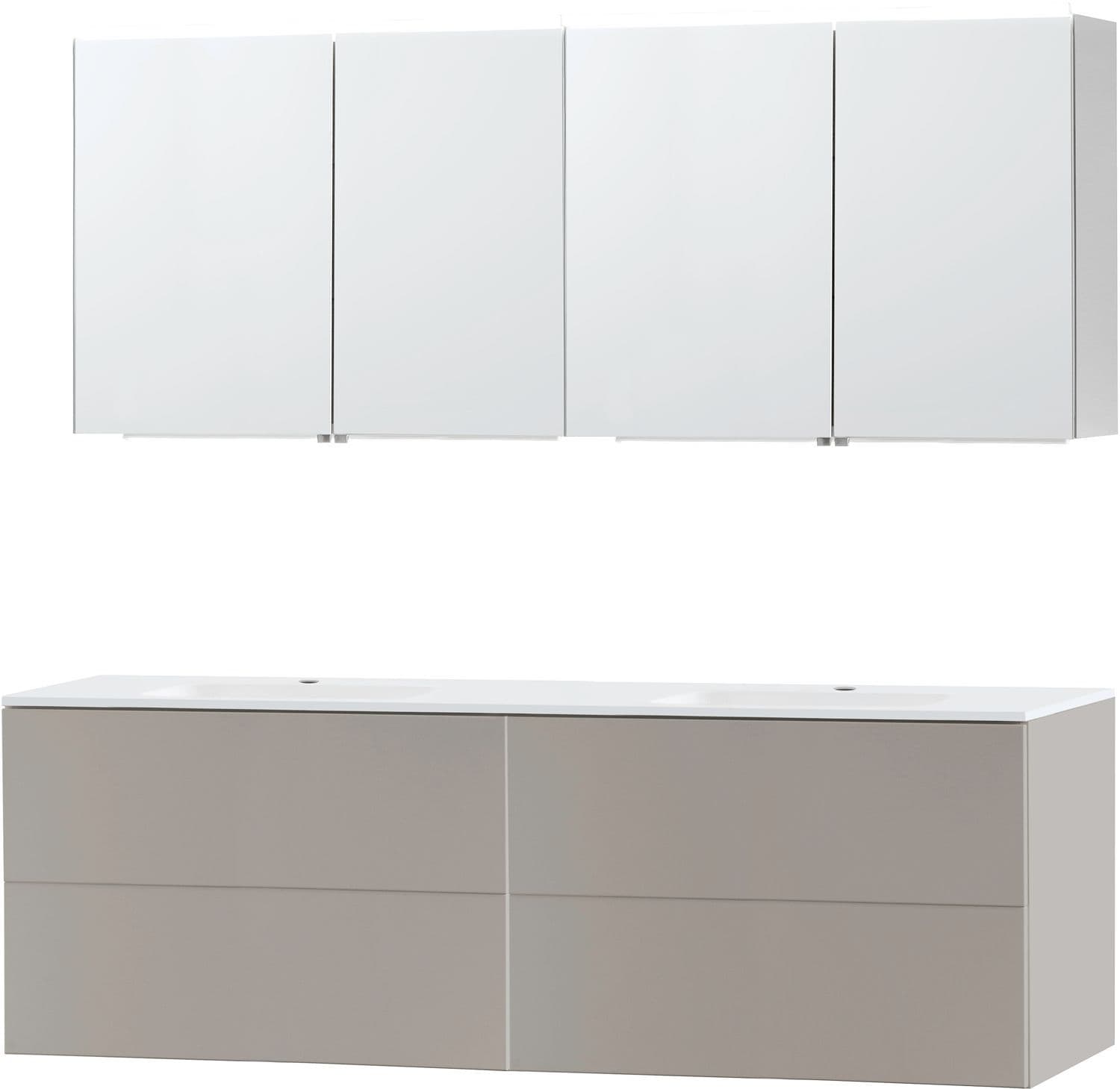 MEUBEL PURO DUO GRIJS 180 KUNSTMARMER SPIEGELKAST