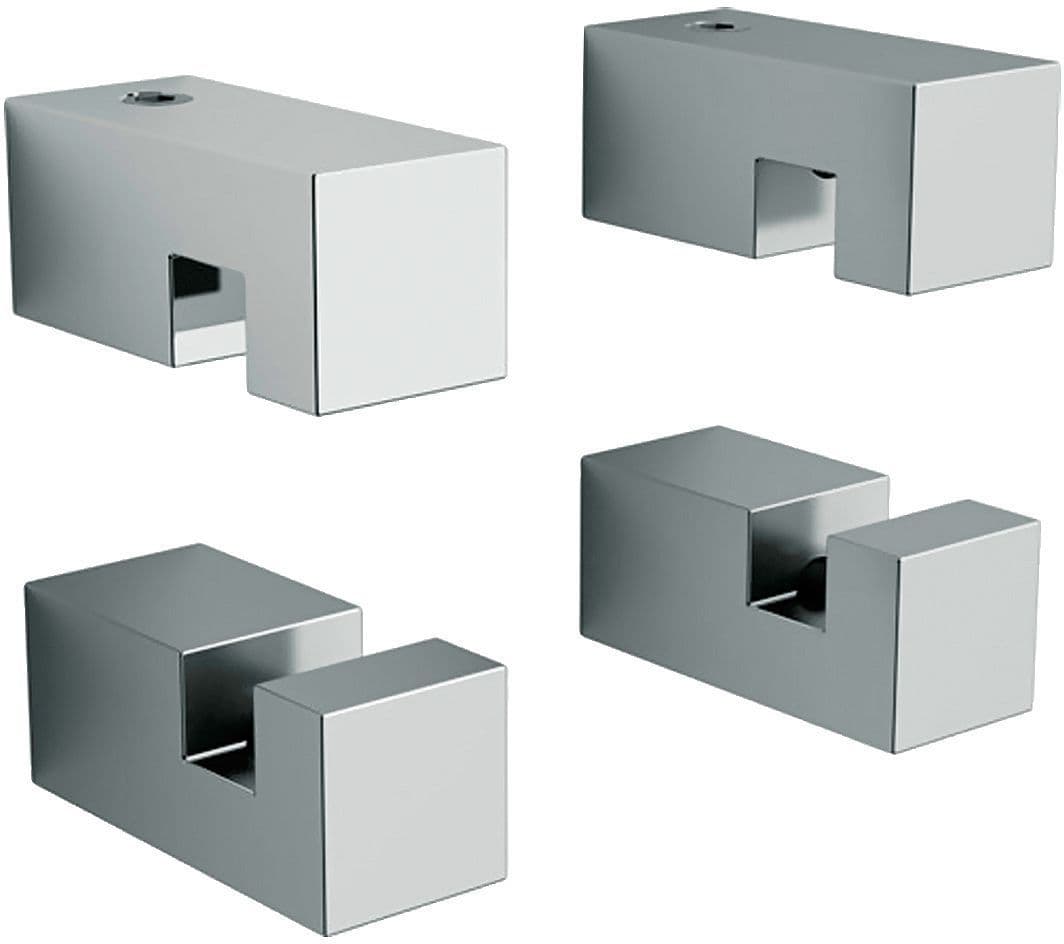 Set spiegelklemmen vierkant hold Me Clou chroom 4-DELIG