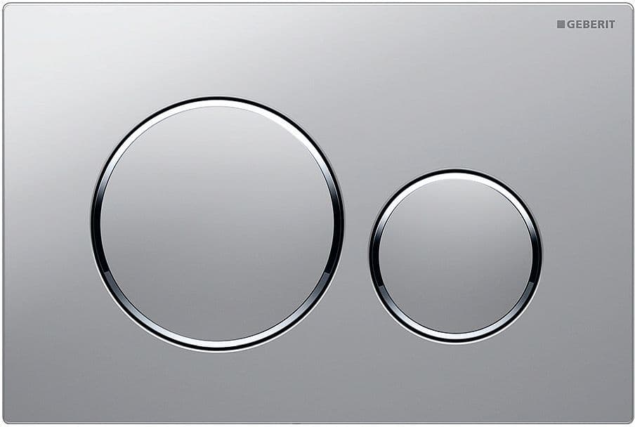 Duwplaat 2-TOETS SIGMA20 Geberit mat chroom met glanzend chroom designring easy-to-clean