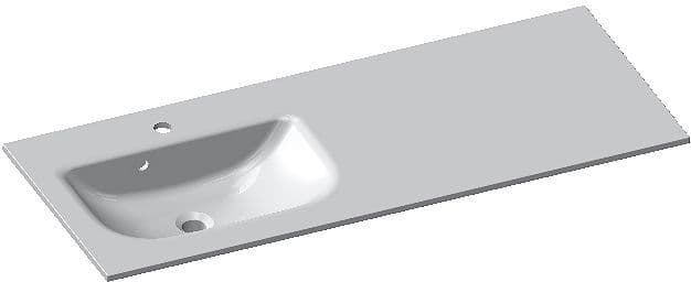 TABLET FORM/ALANO 120CM 1 LAVABO LINKS KUNSTMARMER WIT
