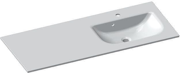 TABLET FORM/ALANO 120CM 1 LAVABO RECHTS KUNSTMARMER WIT
