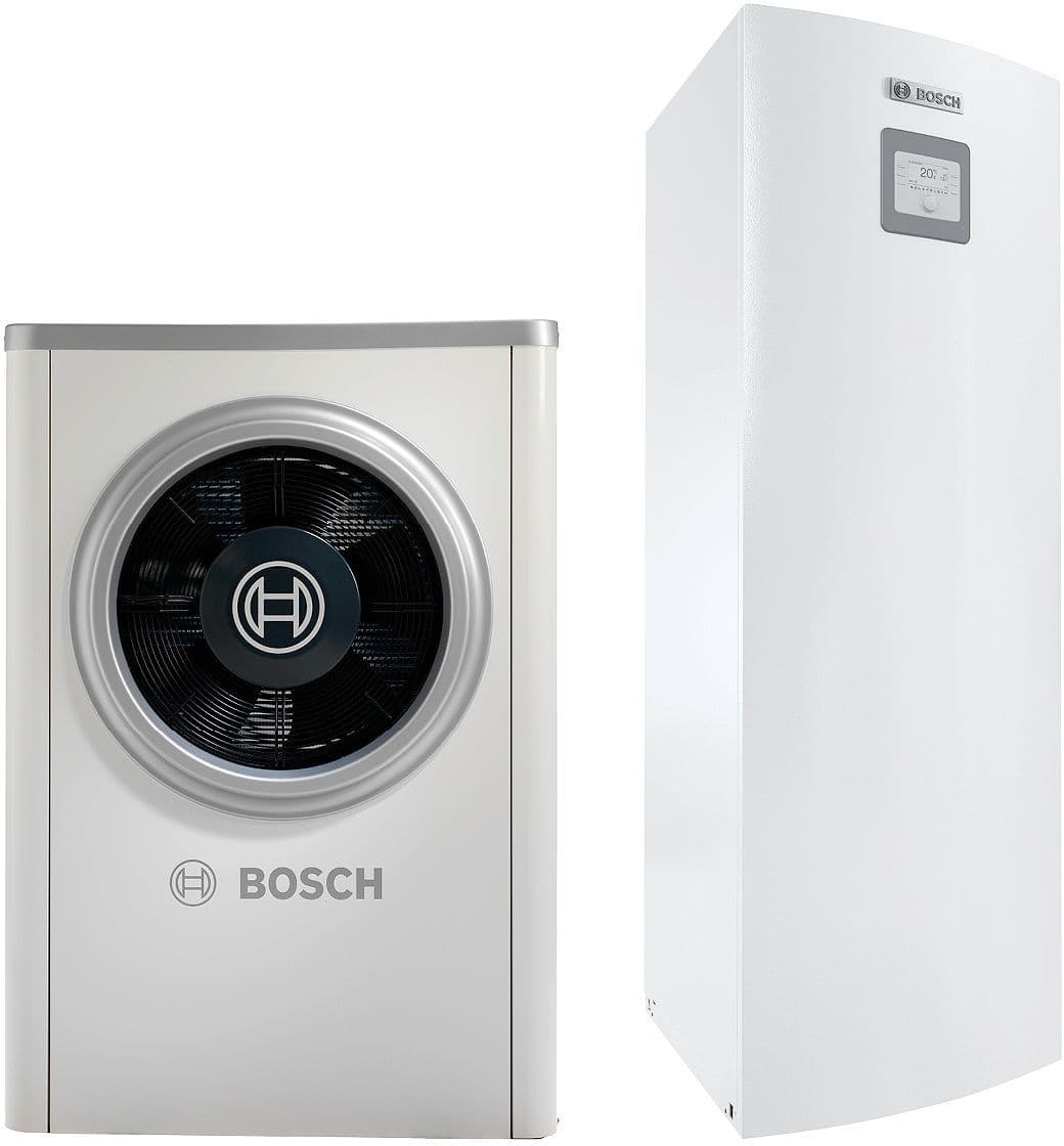 WARMTEPOMP LUCHT/WATER MONOBLOC MET BOILER 190L COMPRESS 6000 AWM BOSCH 11KW MONO 230V ERP CV A++/ERP SWW A