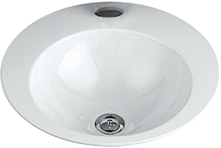Vasque a encastrer EB.K400H diametre 400MM +trou robinet sans trop-plein blanc