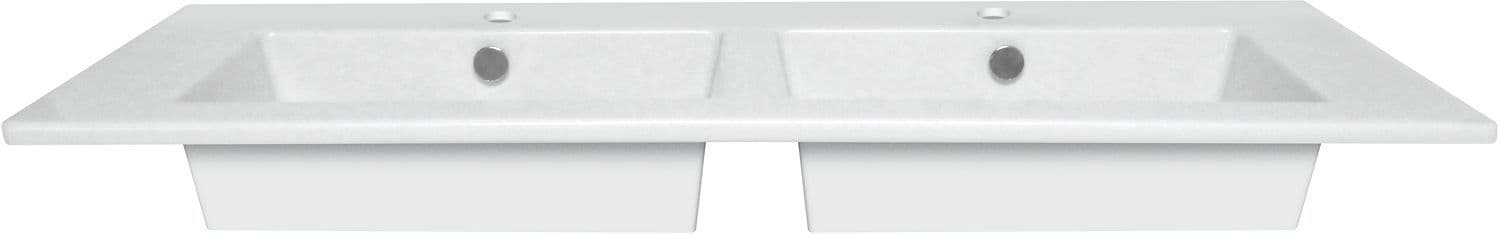 Dubbele lavabo combo/molto/puro 121X51CM porselein wit