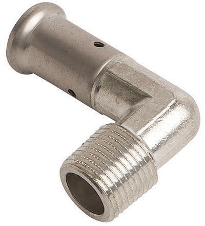 Elleboog 26MM-3/4"M messing pers Henco