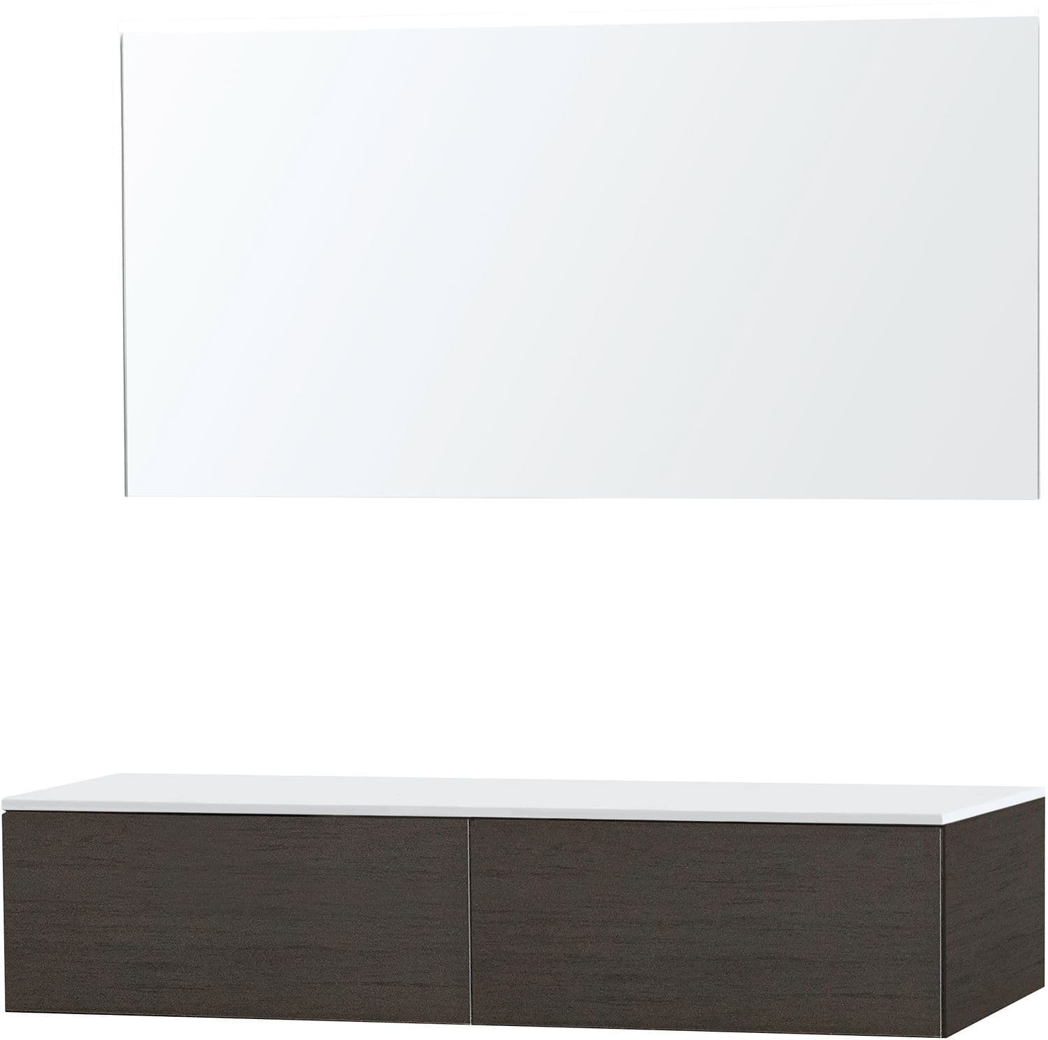 Meubel puro duo wenge 140 1 lade Solid opbouw spiegel