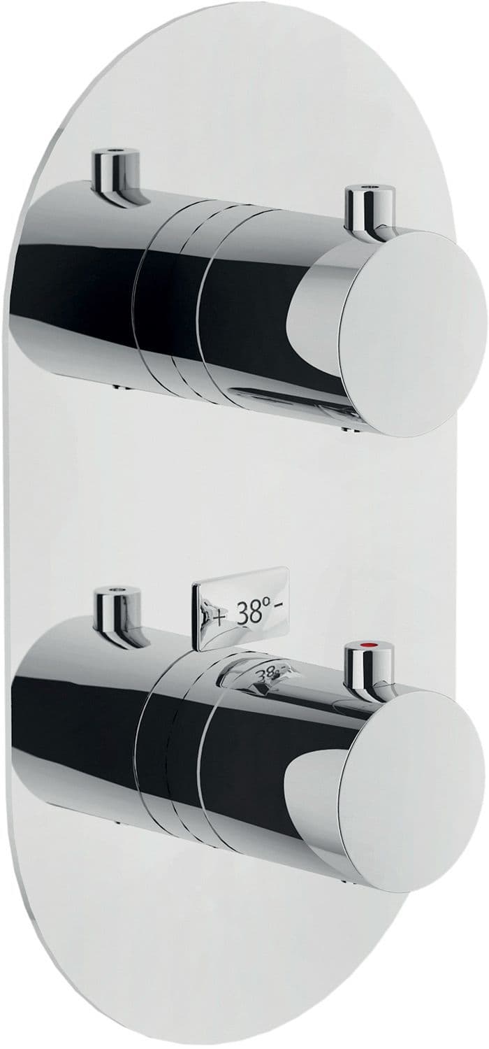 Set de finition thermostat+robinet d'arret live nobili chrome