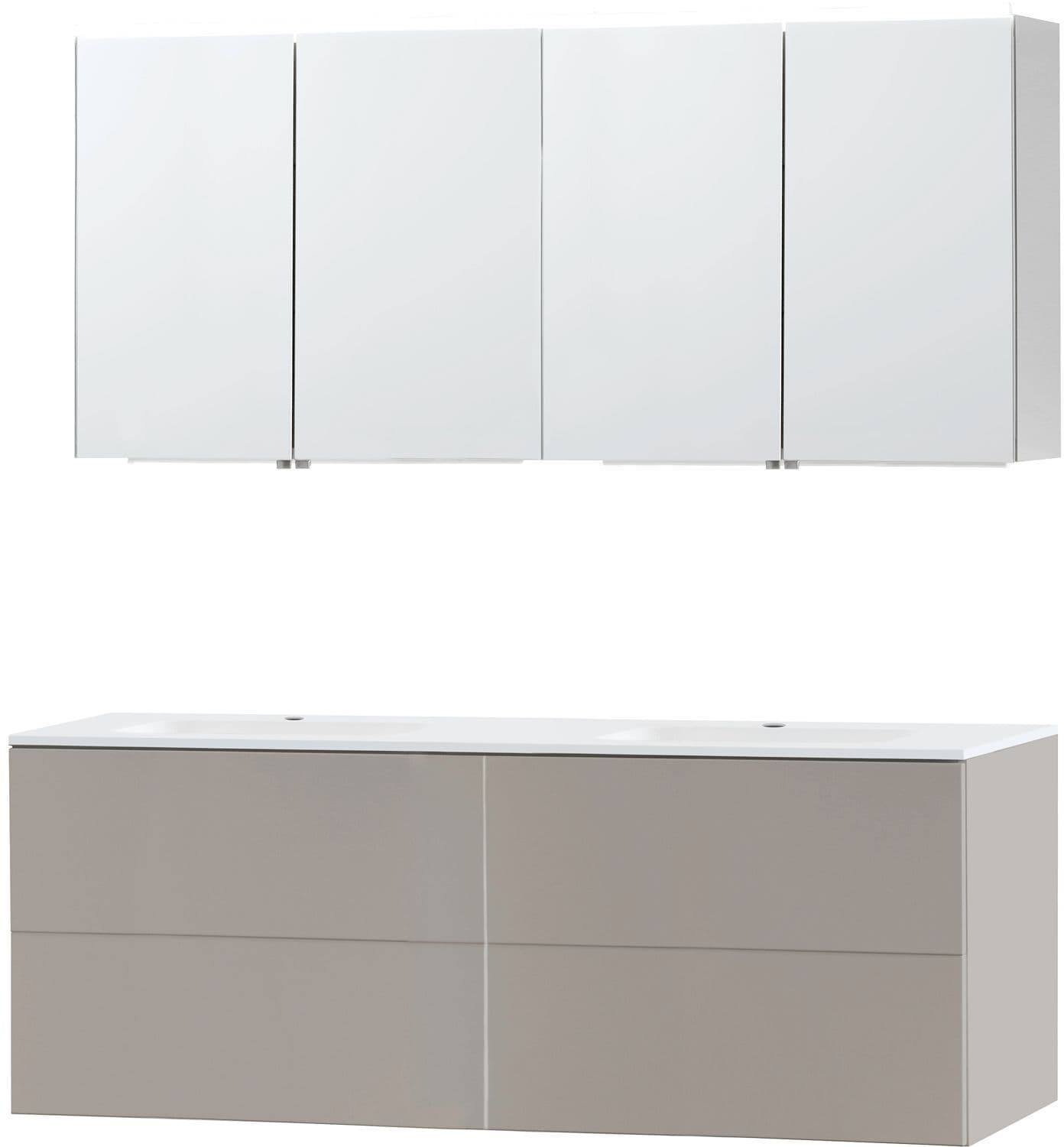 MEUBEL PURO DUO GRIJS 160 KUNSTMARMER SPIEGELKAST