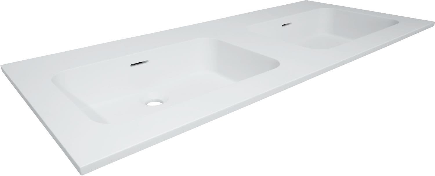 Tablet combo/molto/puro 160X50CM 2 lavabo Solid wit