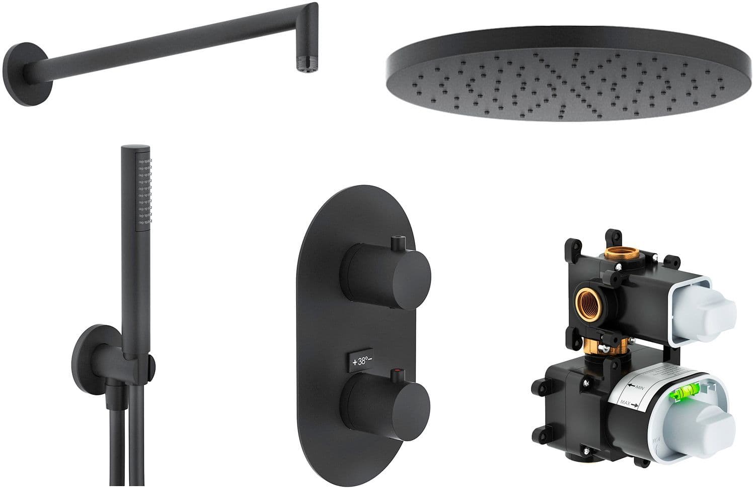 Combinaison douche a encastrer live 250 Noir mat