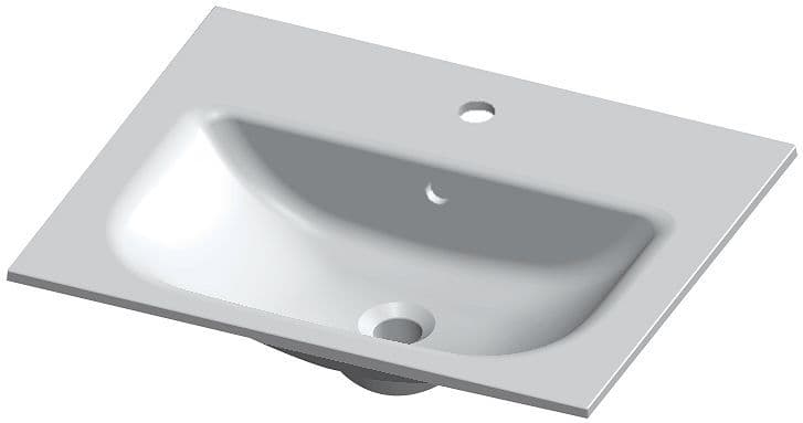 Tablet form/alano 80CM 1 lavabo marbre de synthese blanc