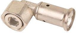 2-DELIGE Elleboog vlakdichtend 20MM-3/4"F messing pers Henco